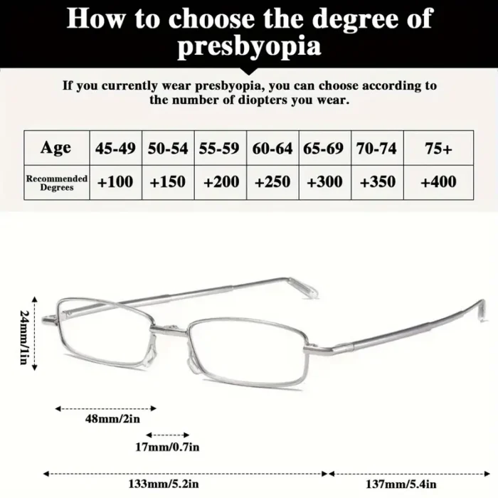Retro Foldable Presbyopia Reading Glasses – Durable Metal Frame for Men & Women - Image 5