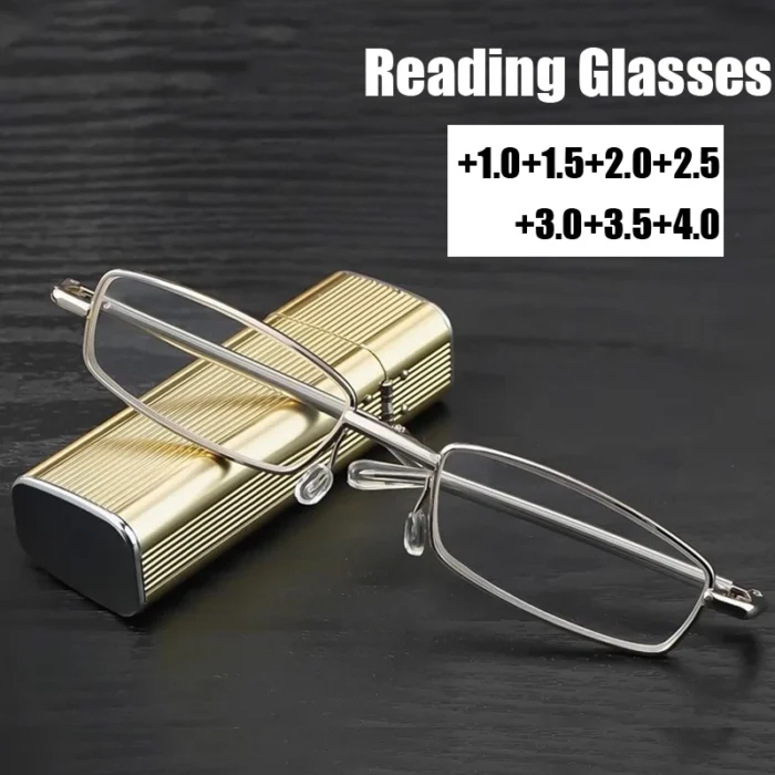 Retro Foldable Presbyopia Reading Glasses – Durable Metal Frame for Men & Women - Image 3