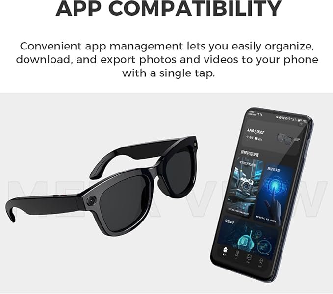 Findtime Smart Glasses With 5MP Camera - HD 1080P Recording, AI Voice Control, Open Ear Audio