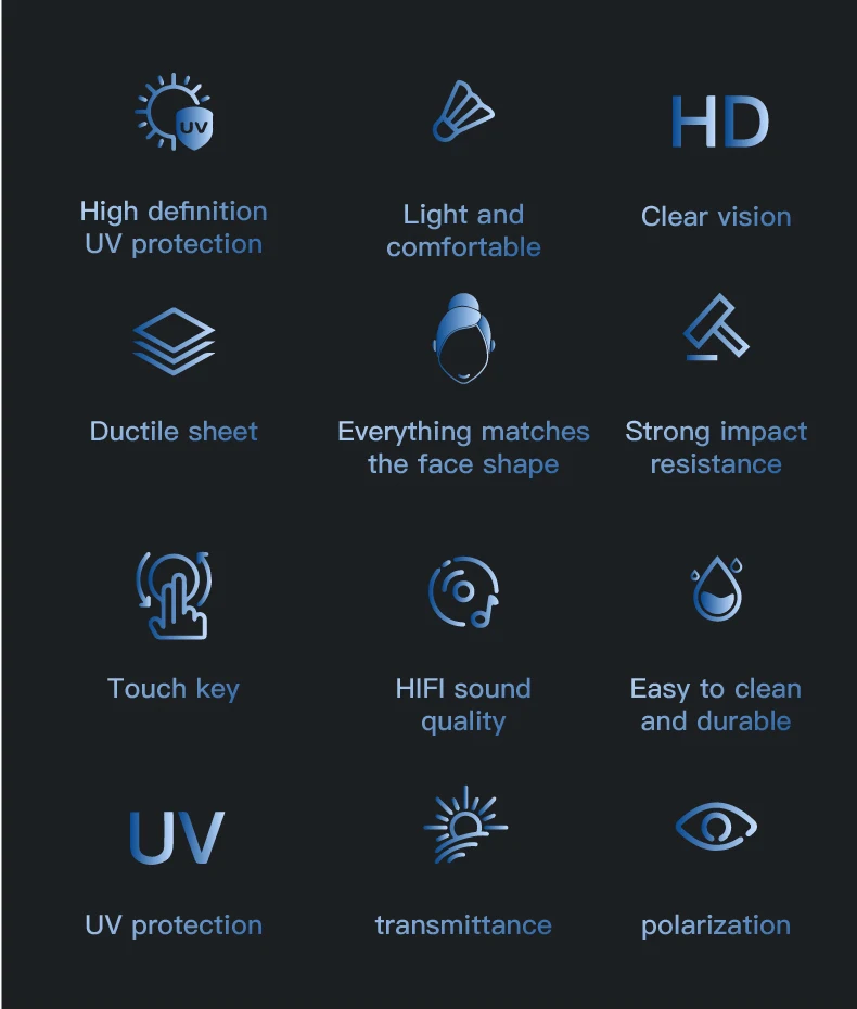 Waterproof Wireless Audio Bluetooth Smart Sunglasses - Image 16
