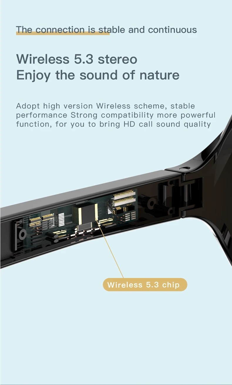 Waterproof Wireless Audio Bluetooth Smart Sunglasses - Image 7