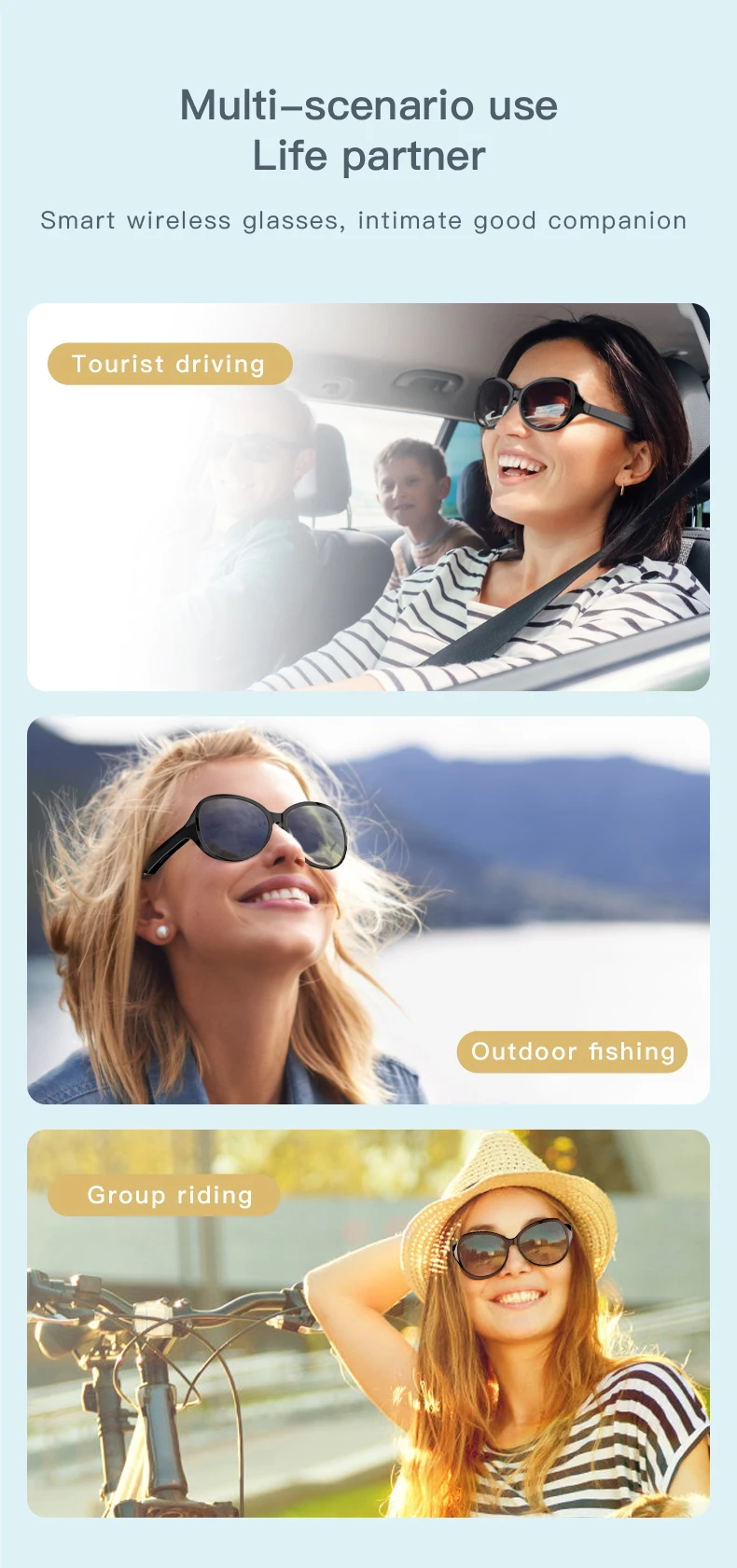 Waterproof Wireless Audio Bluetooth Smart Sunglasses - Image 13