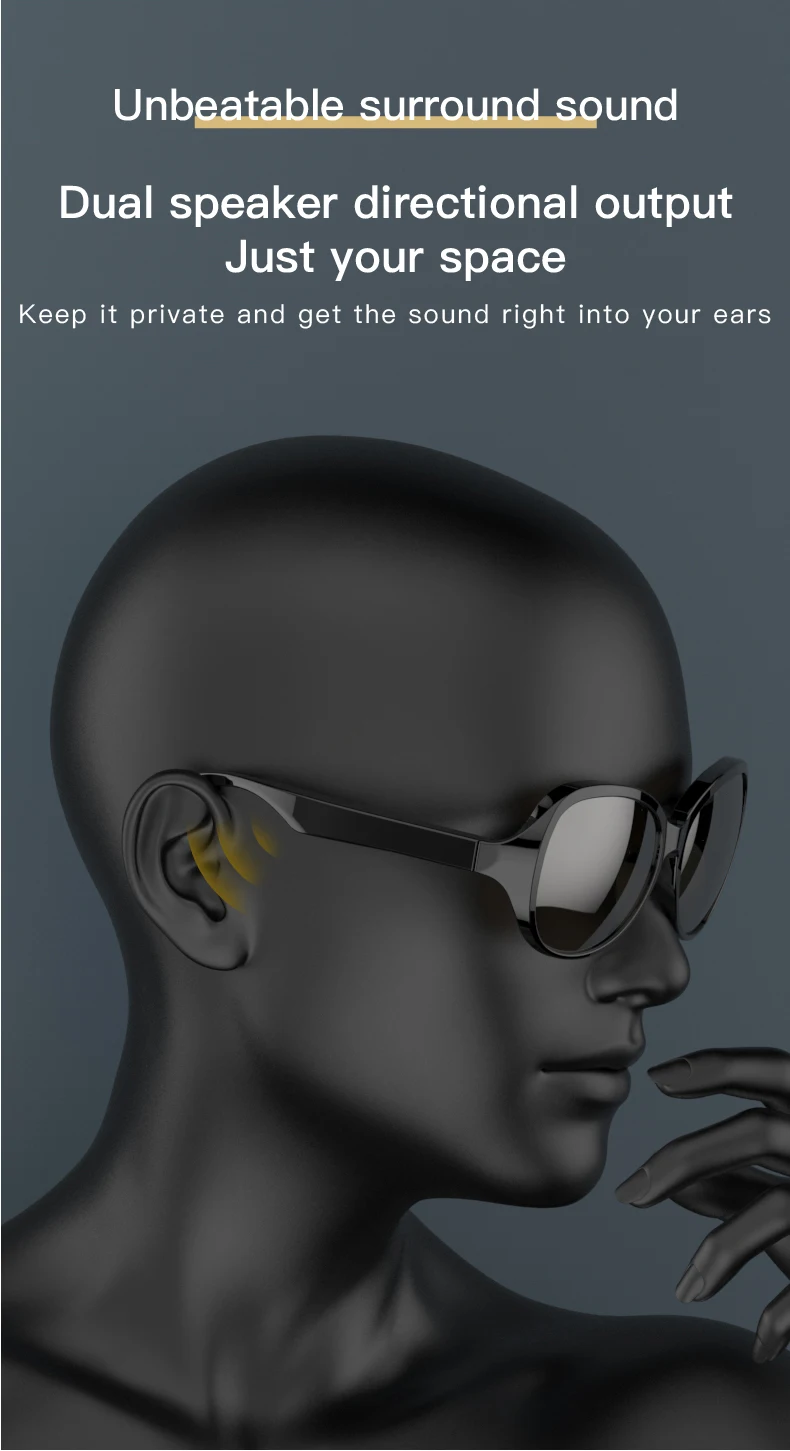 Waterproof Wireless Audio Bluetooth Smart Sunglasses - Image 10