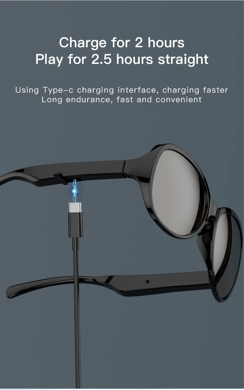 Waterproof Wireless Audio Bluetooth Smart Sunglasses - Image 9