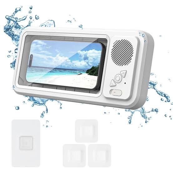 Waterproof Bluetooth Phone Holder with Anti-Fog Touch Screen & Built-In Speaker - Image 3