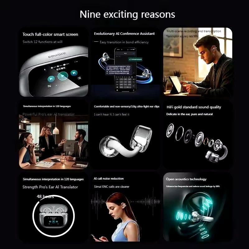 AirPods Bluetooth 5.3 Wireless Ear Clip Headphones – Waterproof, Noise Cancelling, Long Battery - Image 7